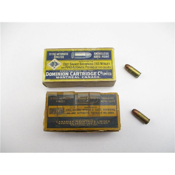 COLLECTIBLE DOMINION .32 COLT AUTO AMMO