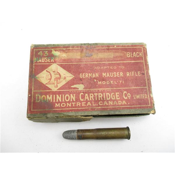 COLLECTIBLE .43 MAUSER AMMO