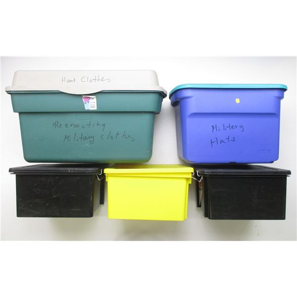 ASSORTED PLASTIC STORAGE BINS