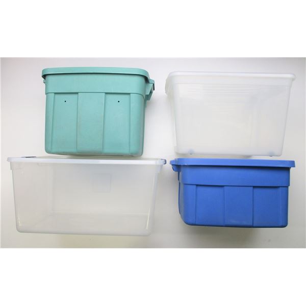 ASSORTED PLASTIC STORAGE BINS