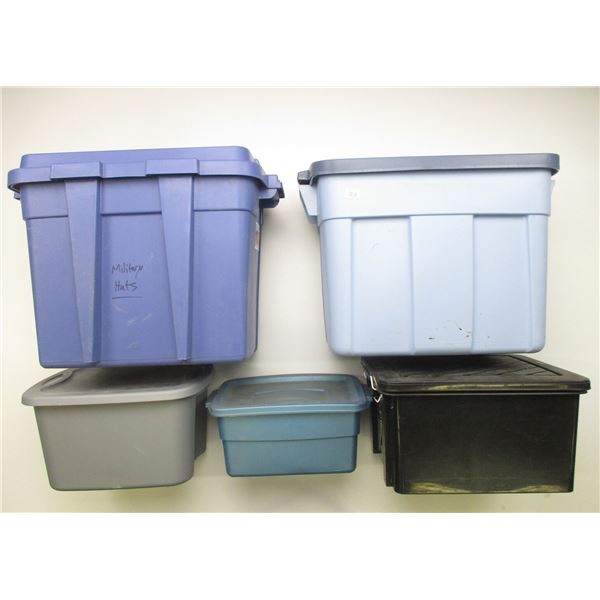 ASSORTED PLASTIC STORAGE BINS