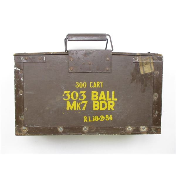 Candian Rifle Bullets Box 1950'S CANADIAN / BRITISH WOODEN AMMO BOX