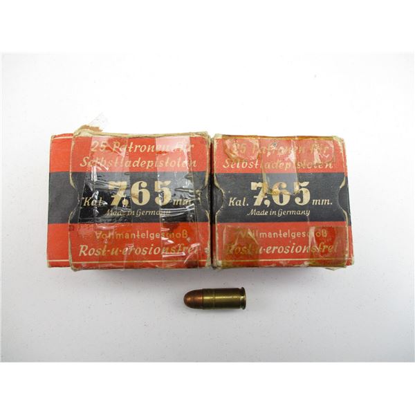 COLLECTIBLE DWM 7.65 MM AMMO LOT