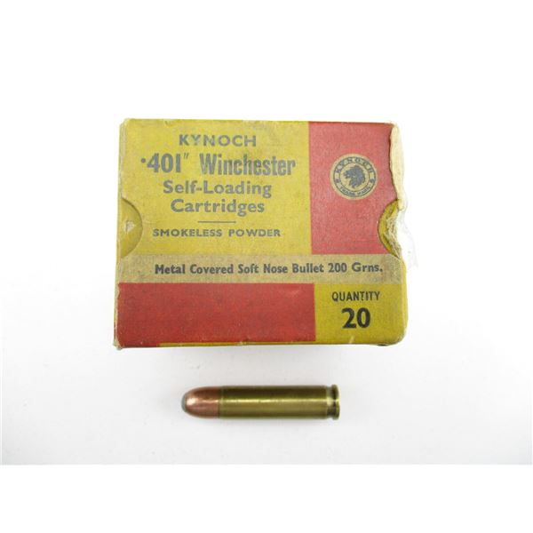 COLLECTIBLE KYNOCH .401 WIN AMMO