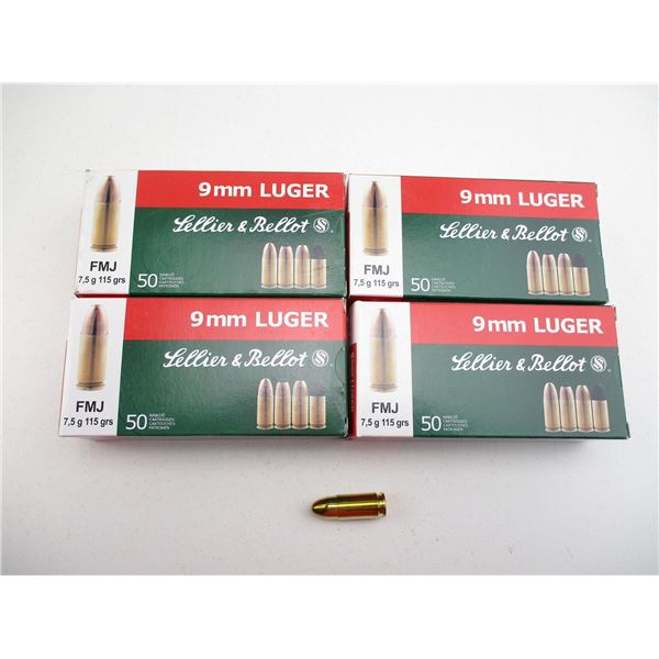 SELLIER & BELLOT 9MM LUGER AMMO LOT