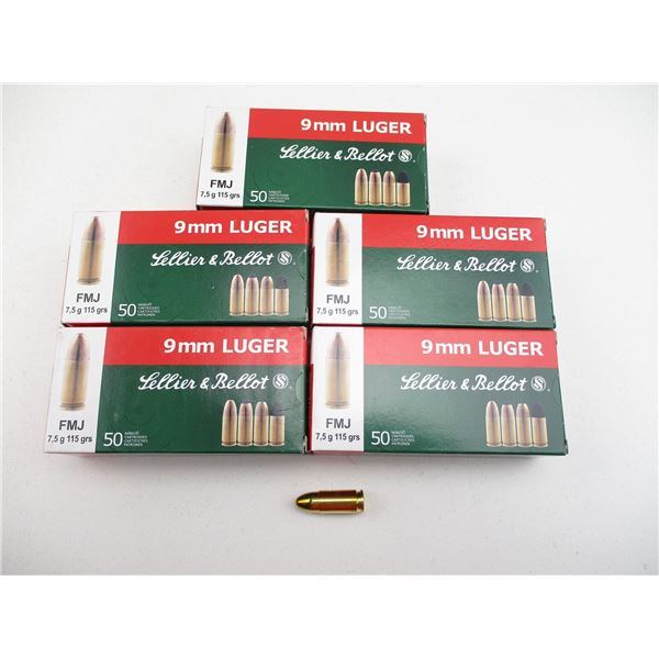 SELLIER & BELLOT 9MM LUGER AMMO LOT