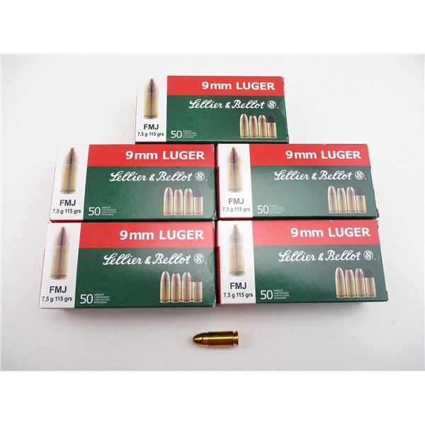 SELLIER & BELLOT 9MM LUGER AMMO LOT