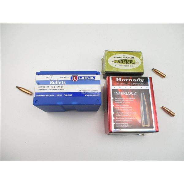ASSORTED .338 BULLETS LOT