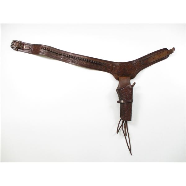 LEATHER REVOLVER HOLSTER & AMMO BELT