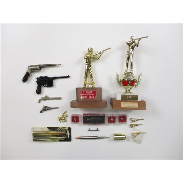 ASSORTED TROPHY'S & PINS ETC