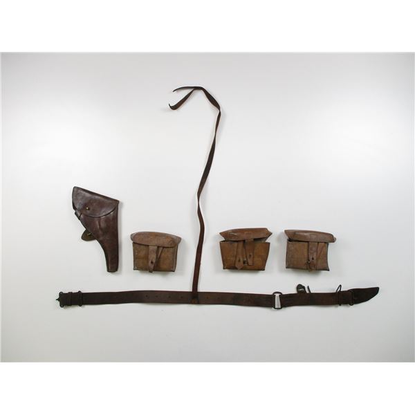 WWI / WWII LEATHER MILITARIA LOT