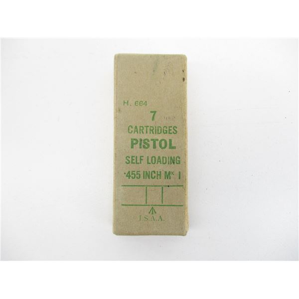 BRITISH WEBLEY .455 PISTOL AMMO