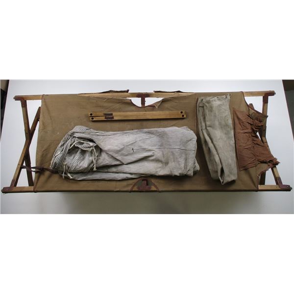 MILITARY COT AND MATTRESS COVER LOT