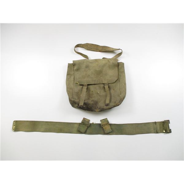 WWI BRITISH WEB BELT AND WWII PACK