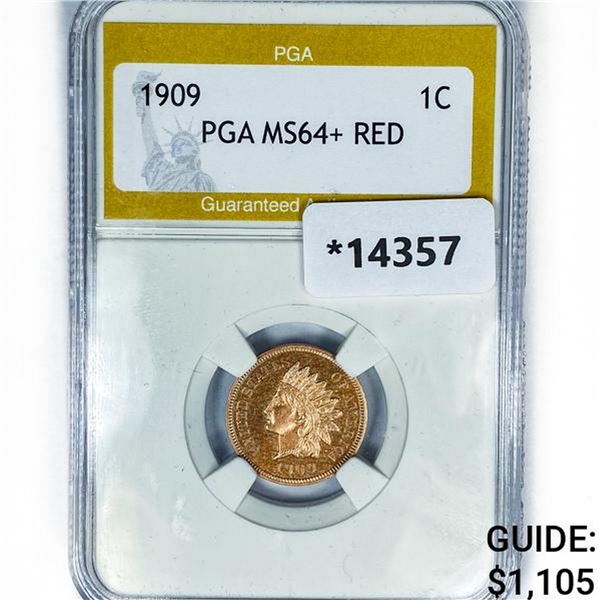 1909 Indian Head Cent PGA MS64+ RED