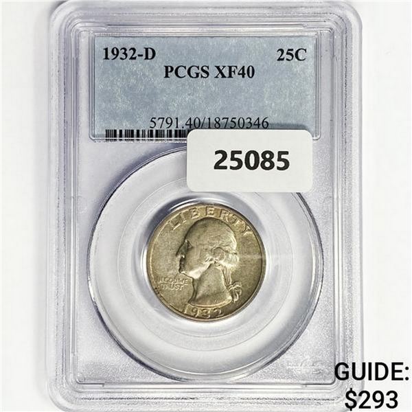 1932-D Washington Silver Quarter PCGS XF40