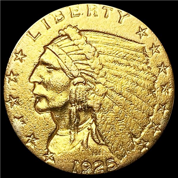 1925-D $2.50 Gold Quarter Eagle CLOSELY UNCIRCULAT
