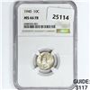 Image 1 : 1940 Mercury Silver Dime NGC MS66 FB