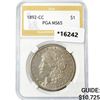 Image 1 : 1892-CC Morgan Silver Dollar PGA MS65