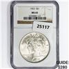 Image 1 : 1923 Silver Peace Dollar NGC MS65