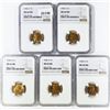 Image 1 : (5) 1942-S Wheat Cents NGC MS66 RD
