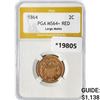 Image 1 : 1864 Two Cent Piece PGA MS64+ RED, Lg Motto