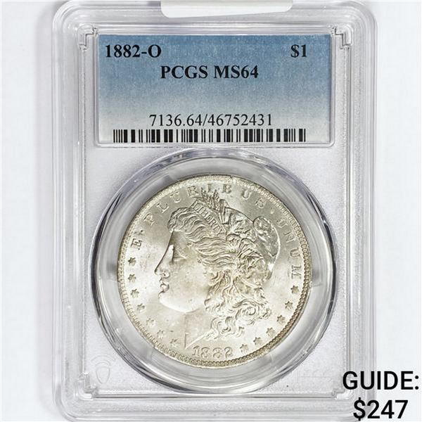 1882-O Morgan Silver Dollar PCGS MS64