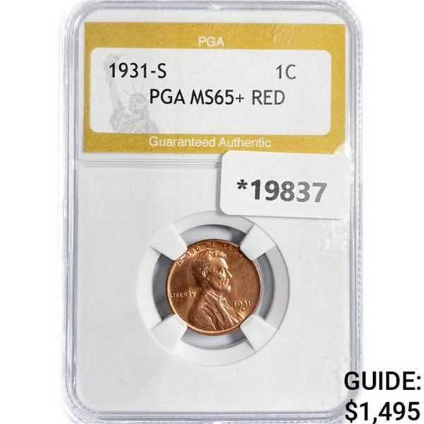 1931-S Wheat Cent PGA MS65+ RED