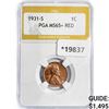 Image 1 : 1931-S Wheat Cent PGA MS65+ RED