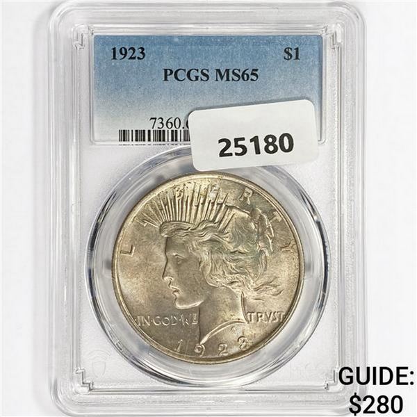1923 Silver Peace Dollar PCGS MS65