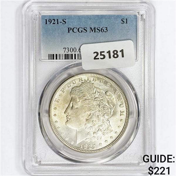 1921-S Morgan Silver Dollar PCGS MS63