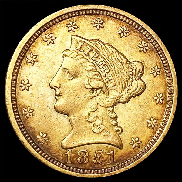 1851 $2.50 Gold Quarter Eagle NEARLY UNCIRCULATED