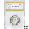 Image 1 : 1936 Walking Liberty Quarter PGA MS65+