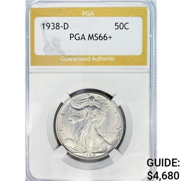 1938-D Walking Liberty Half Dollar PGA MS66+