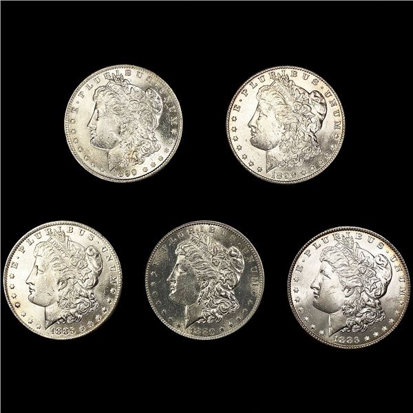 (5) Morgan Silver Dollar (1880-S, 1883, 1885-O, 1