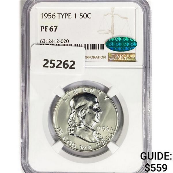 1956 CAC Franklin Half Dollar NGC PF67