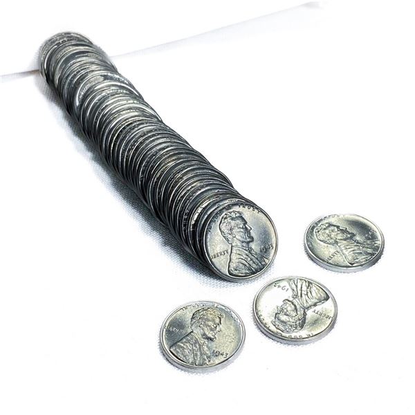 1943 Wheat Cent Roll (49 Coins)