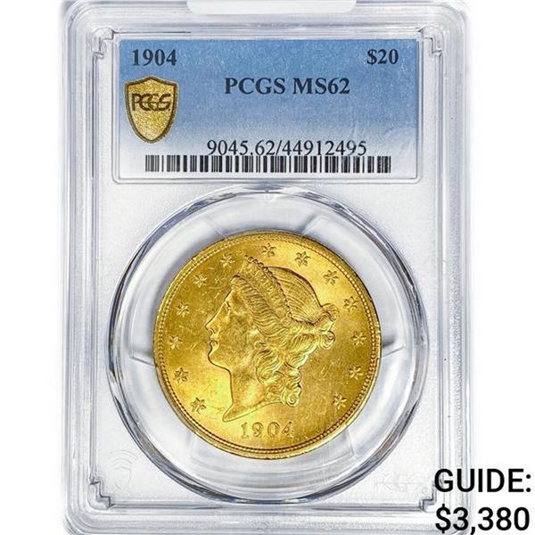 1904 $20 Gold Double Eagle PCGS MS62