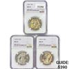 Image 1 : 1942-1945 Set (3) Walking Liberty Half Dollar NGC