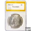 Image 1 : 1883-CC Morgan Silver Dollar PGA MS65+
