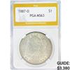 1887-O Morgan Silver Dollar PGA MS63