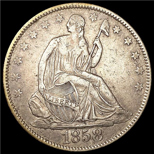 1858-O Seated Liberty Half Dollar LIGHTLY CIRCULAT