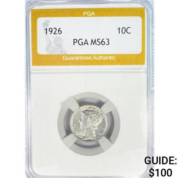 1926 Mercury Silver Dime PGA MS63