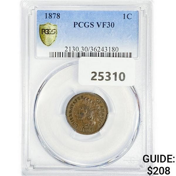 1878 Indian Head Cent PCGS VF30