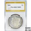 Image 1 : 1891 Morgan Silver Dollar PGA MS63 DMPL