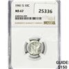 Image 1 : 1941-S Mercury Silver Dime NGC MS67