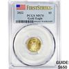Image 1 : 2022 1/10oz Gold $5 Eagle PCGS MS70