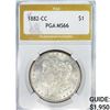 Image 1 : 1882-CC Morgan Silver Dollar PGA MS66