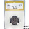 Image 1 : 1828 Classic Head Half Cent PGA MS64 13 Stars