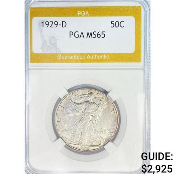 1929-D Walking Liberty Half Dollar PGA MS65